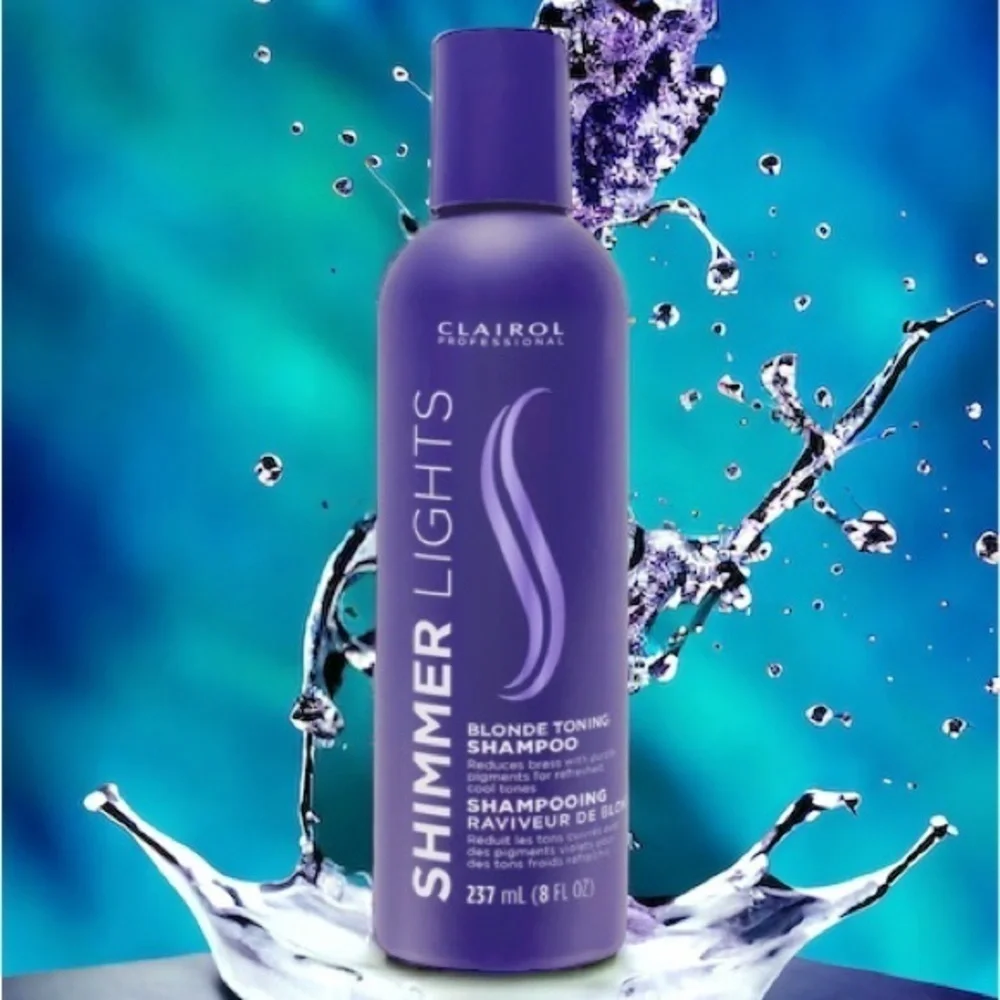 Clairol Professional Shimmer Lights Purple Shampoo Blonde Toning Reduces Brass